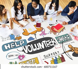 Students Community Service Volunteer Concept