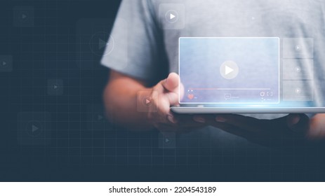 Students conduct online video training,through digital multimedia technology streaming media,webinar concept,educational platform information, entertainment from movies,music,concerts, shows,movies - Shutterstock ID 2204543189