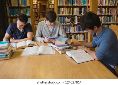 Students Doing Assignments In College Library