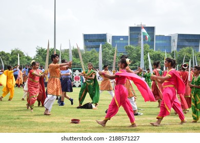 Students Doing Full Dress Rehearsal For Independence Day Of India Celebration. Gurgaon, Haryana, India. August 13, 2018.