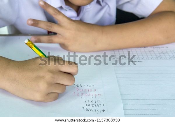 Students Doing Math Test By Count Stock Photo 1137308930 | Shutterstock