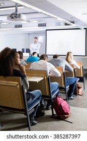 Students During Conference Sitting In Lecture Hall