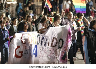 Students And Faculty Of Coronado High School In Henderson, NV Participate In The Las Vegas PRIDE Parade 2019. Captured 10/11/2019.