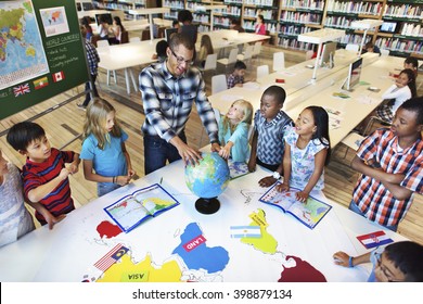 Students Geography Learning Classroom Concept