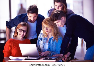 Happy Students Celebrate Friends Group Together Stock Photo 325773821 ...