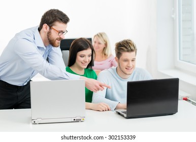 Students At The Informatics And Programming Lesson 