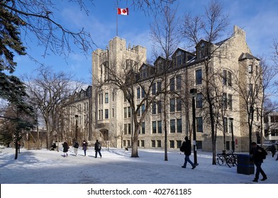 
Students moving towards Tier Building, University of Manitoba, Winnipeg, Manitoba, Canada. 2014/11/19