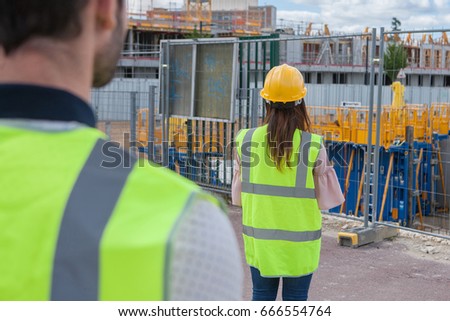 students on construction site