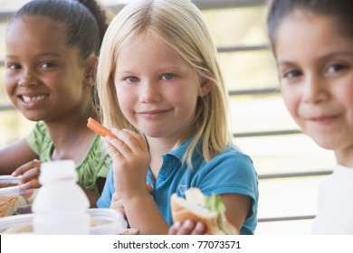 Students Outdoors Eating Lunch (selective Focus)