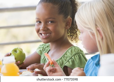 Students Outdoors Eating Lunch (selective Focus)