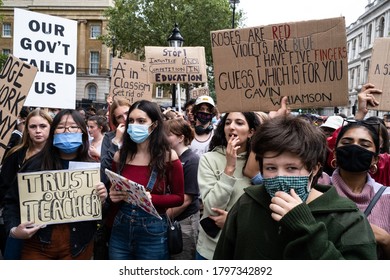 Students Protest Outside Downing Street Over Downgrading Of Their Exam Results 16th August 2020