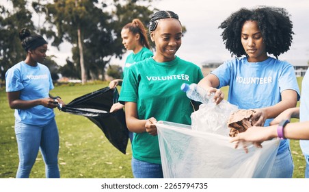 Students, recycle and community volunteer project with young people cleaning plastic and trash. Happy, recycling and charity work for a sustainability, eco friendly and ecology service outdoor - Powered by Shutterstock