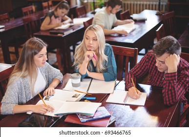 Students Revise For An Exam 