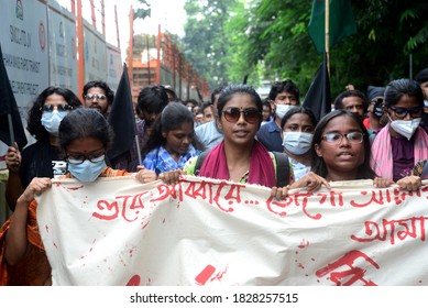 Students Shout Slogans To Protest Against An Alleged Gang-rape And Stripping And Torturing Of A Woman In The Southern District Of Noakhali During A Demonstration In Dhaka On October 6, 2020.

