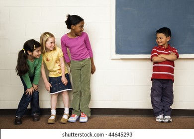 Classmates Smiling Together Classroom Elementary School Stock Photo ...