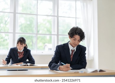 Students taking cram school classes