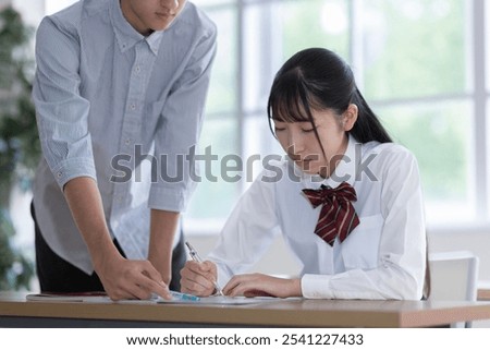Students taking cram school classes