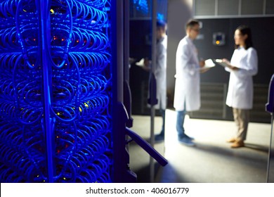 Students Talking In Data Center