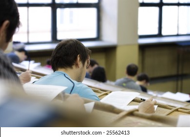 Students at the university during exam