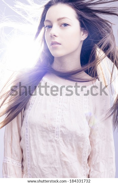 Studio Beauty Portrait Young Beautiful Woman Stock Photo Edit Now