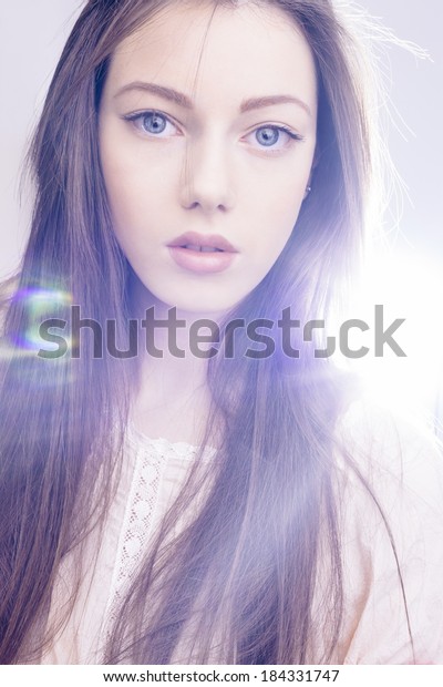 Studio Beauty Portrait Young Beautiful Woman Stock Photo Edit Now