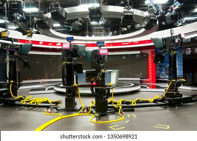 Studio Cameras In Newsroom