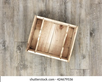 A Studio Close Up Of A Wooden Wine Box