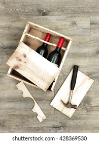 A Studio Close Up Of A Wooden Wine Box