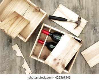 A Studio Close Up Of A Wooden Wine Box