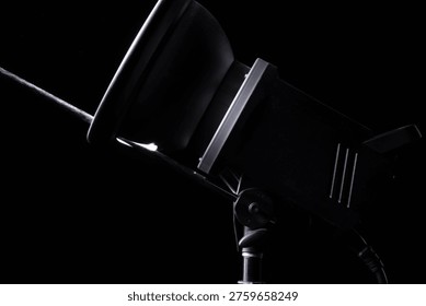 Studio flash. Strobe flash. Flash Light Speedlight with LED modeling light with standard reflector diffuser lampshade and 7-inch reflector.