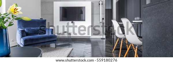 Studio Flat Black Wardrobe Table Tv Stock Photo Edit Now 559180276