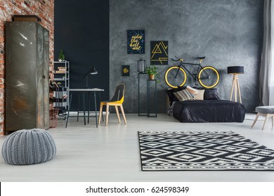 Studio Flat Of Single Man With Modern Furniture