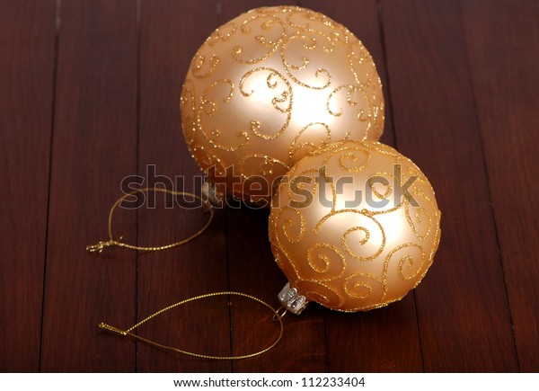 Studio Image Decorative Golden Balls Over Stock Photo Edit Now