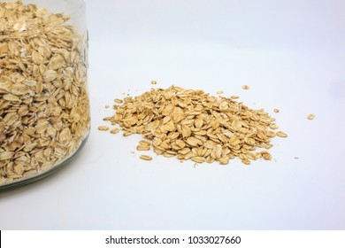 A Studio Isolated Shot Of Oats Against A White Background