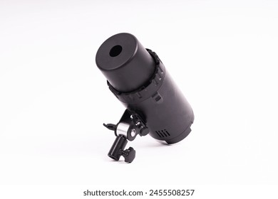 Studio light flash lamp closeup on white background isolated