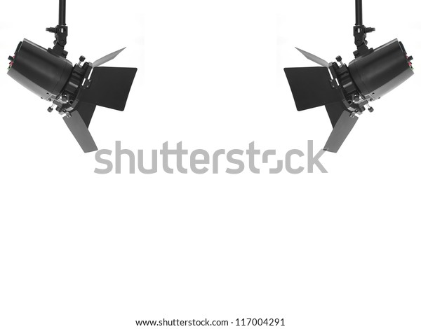 Studio lighting equipment isolated against a\
white background