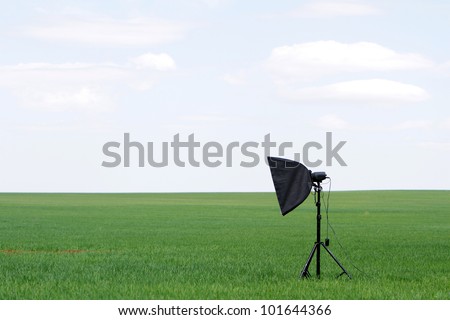 studio lights on natural background