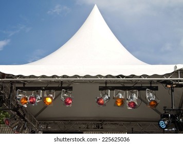 Studio Lights In Top Of Tent At An Event