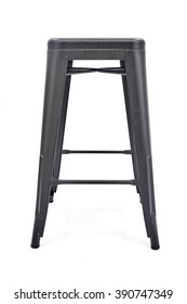 A Studio Photo Of A Black Metal Stool