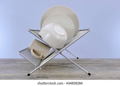 A Studio Photo Of A Dish Rack