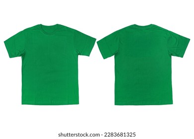 A STUDIO PHOTO OF A PLAIN GREEN COLOR T-SHIRT FOR A CLOTHES TEMPLATE DESIGN