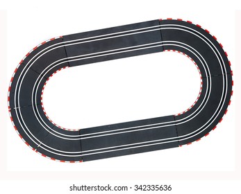 A Studio Photo Of A Slot Car Race Set