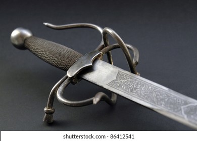 Studio Photography Of A Old Corroded Sword Detail