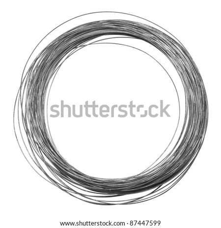 studio photography of a roll of metal wire isolated on white