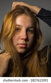 Studio Photography With Single Source Lighting, No Makeup. Teenage Girl