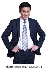 studio portrait of an asian businessman.