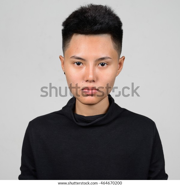 Studio Portrait Asian Woman Short Hair Stock Photo Edit Now