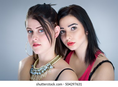 Studio Portrait Two Sensual Girls Isolated Stock Photo Shutterstock