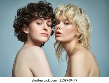 Studio Portrait Of Two Women With Unique Beauty