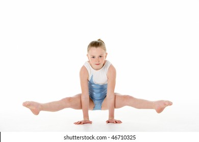 Studio Portrait Of Young Female Gymnast